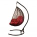 Двойное подвесное кресло "Gemini" promo brown - красная подушка