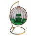 Подвесное кресло "Crocket Brown" - зеленая подушка