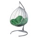 Двойное подвесное кресло "Gemini" Promo Gray - зеленая подушка