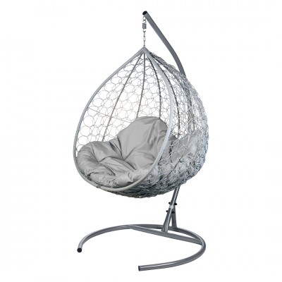 Двойное подвесное кресло "Gemini" promo gray - серая подушка