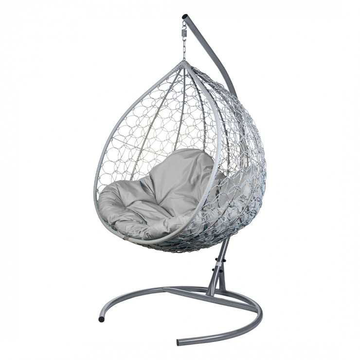 Двойное подвесное кресло "Gemini" promo gray - серая подушка