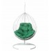 Подвесное кресло из ротанга "Kokos White" - Зелёная подушка