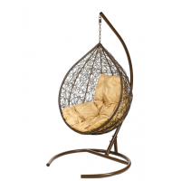 Подвесное кресло "Tropica Brown" - Бежевая подушка