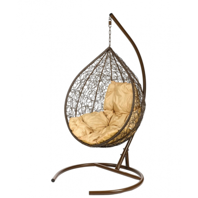 Подвесное кресло "Tropica Brown" - Бежевая подушка