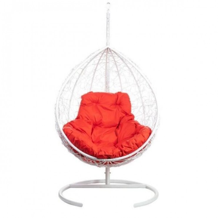 Подвесное кресло "Tropica White" - Красная подушка